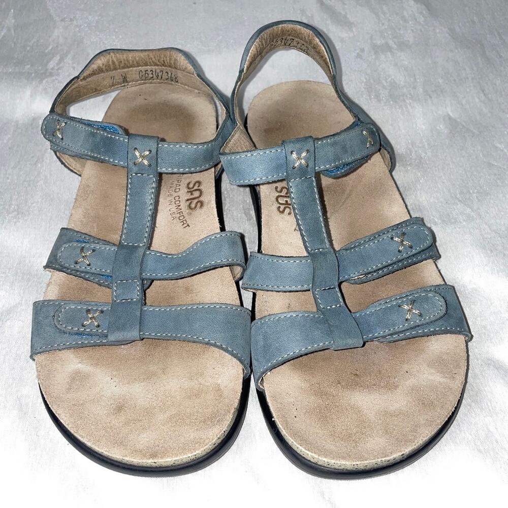 SAS Sorrento Sandal in Denim Color - Women's Size 7 Wide